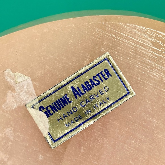 Vintage Genuine Italian Alabaster Hand Carved Basket With Handle - Picture 8 of 8